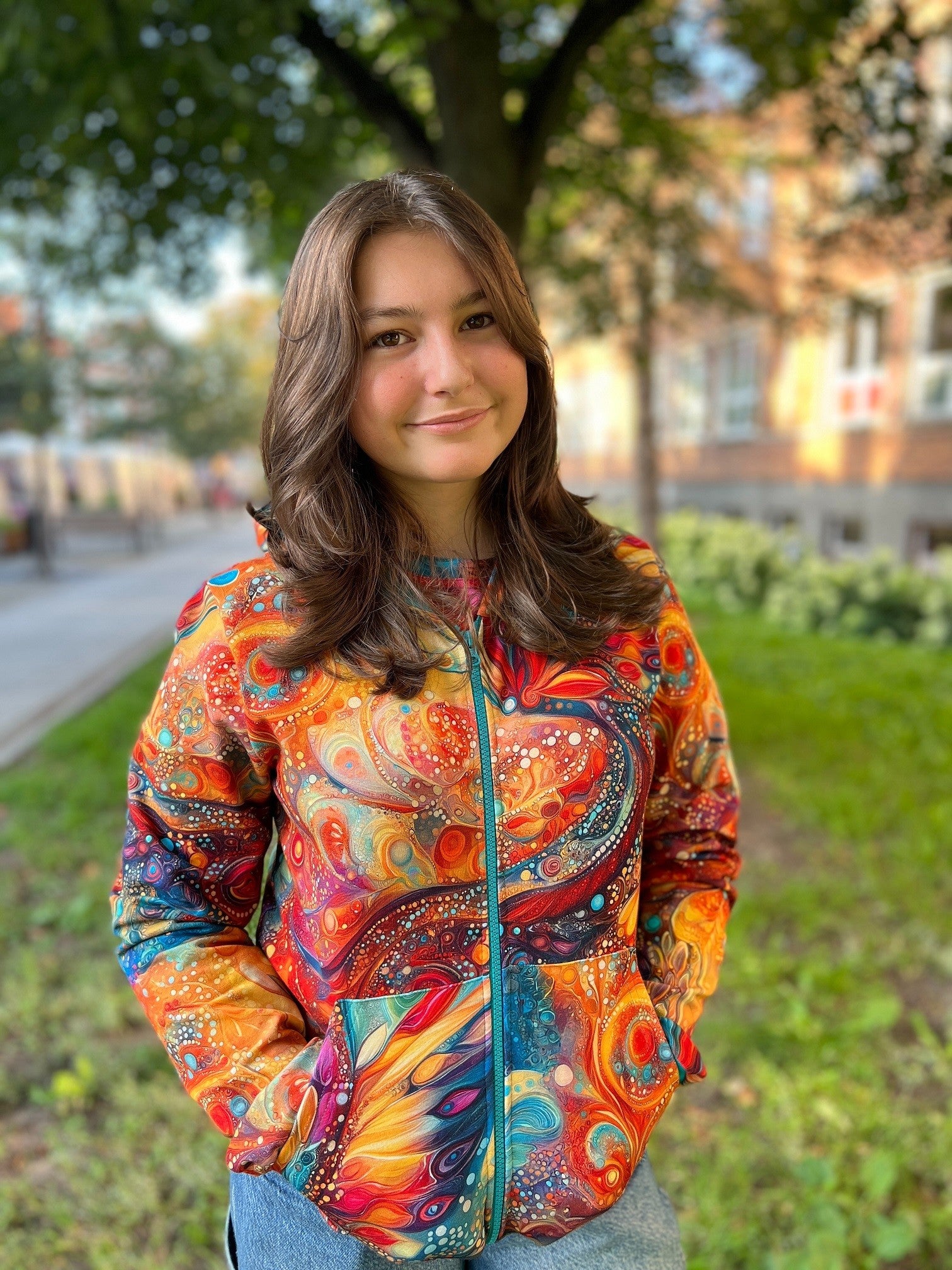 Bluza na zamek Fantazja Turkus