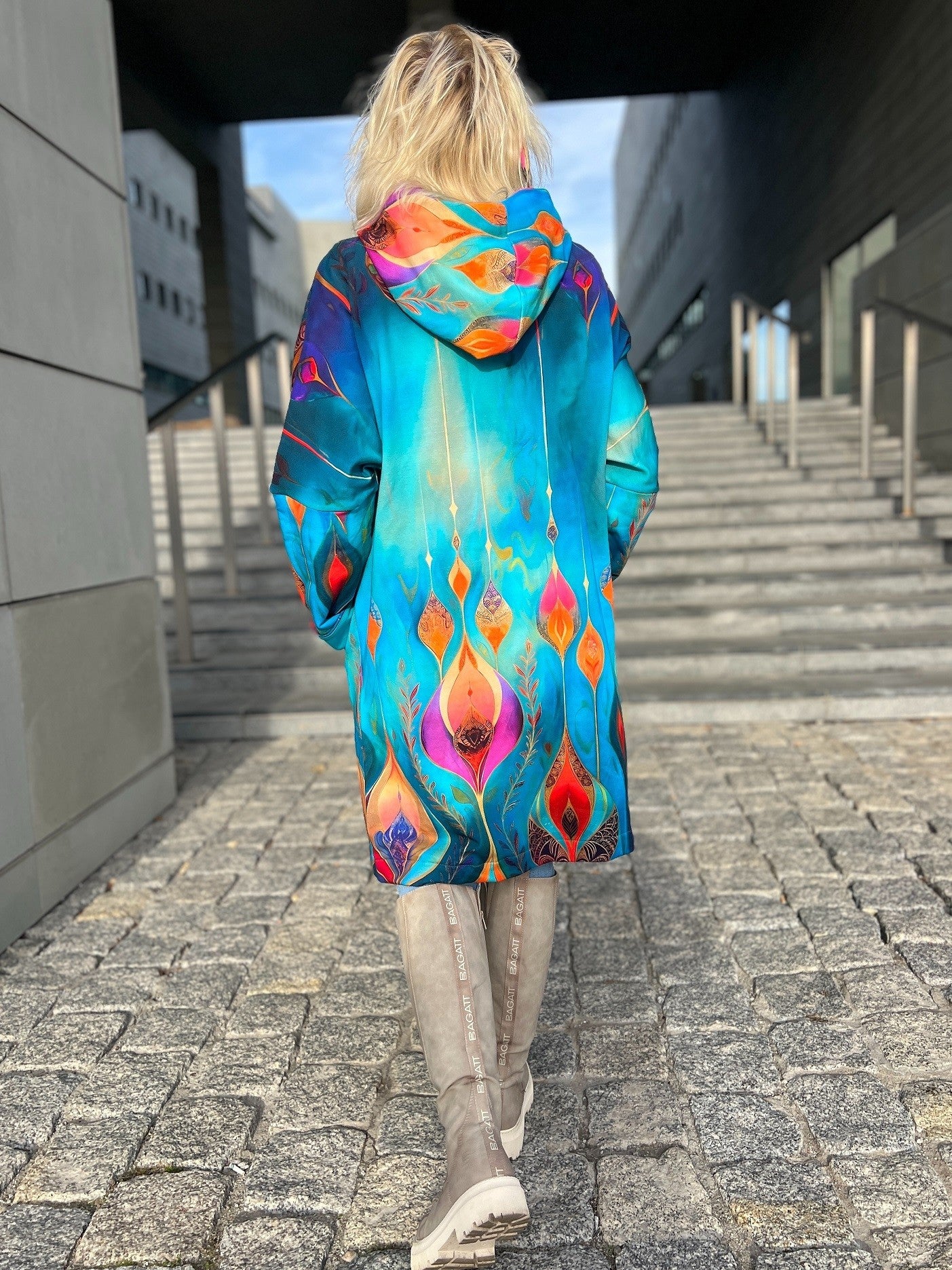 Bluza na zamek Płaszczyk Obfitość Turkus