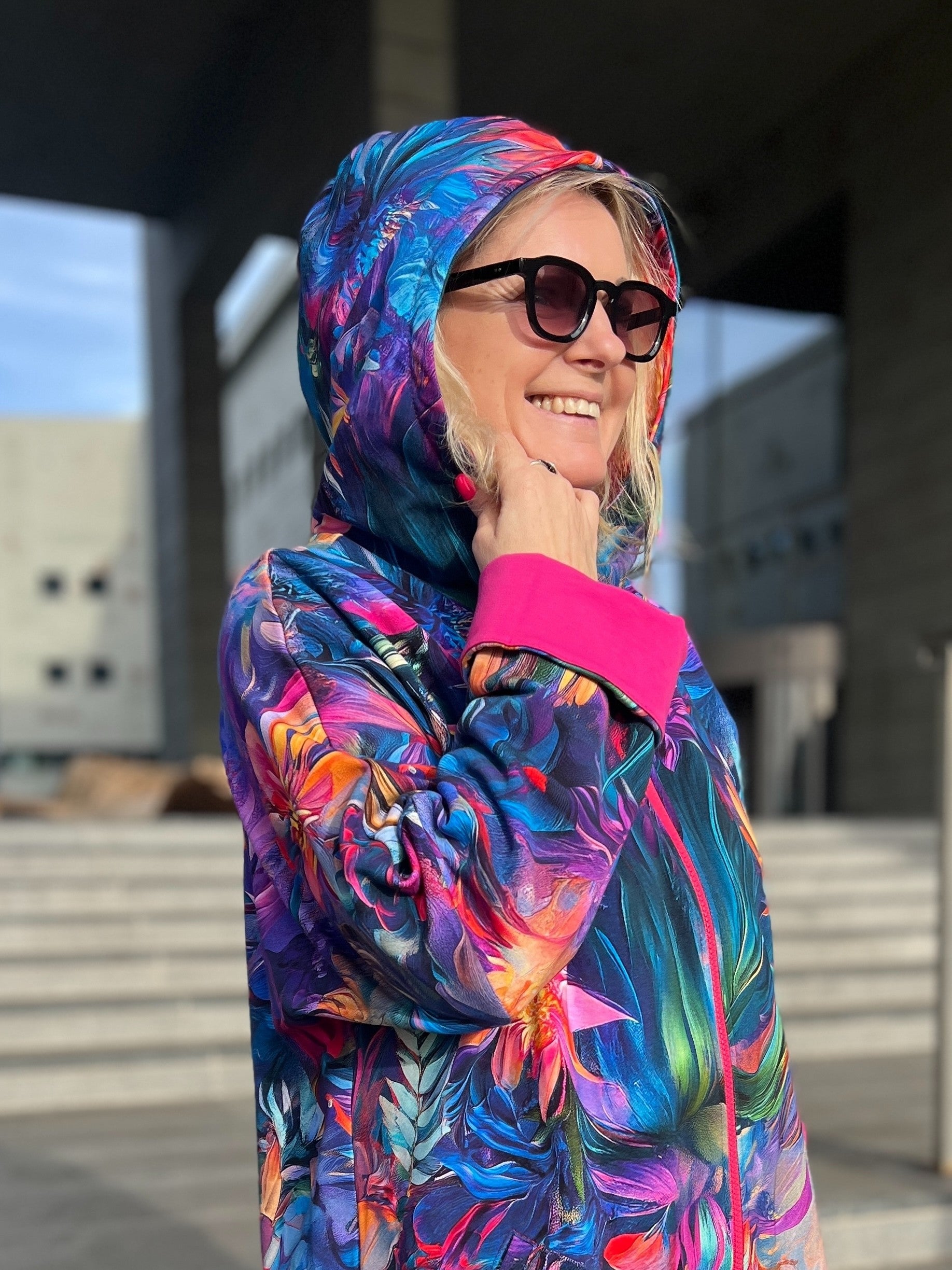 Bluza na zamek Płaszczyk Zachwyt Fuksja