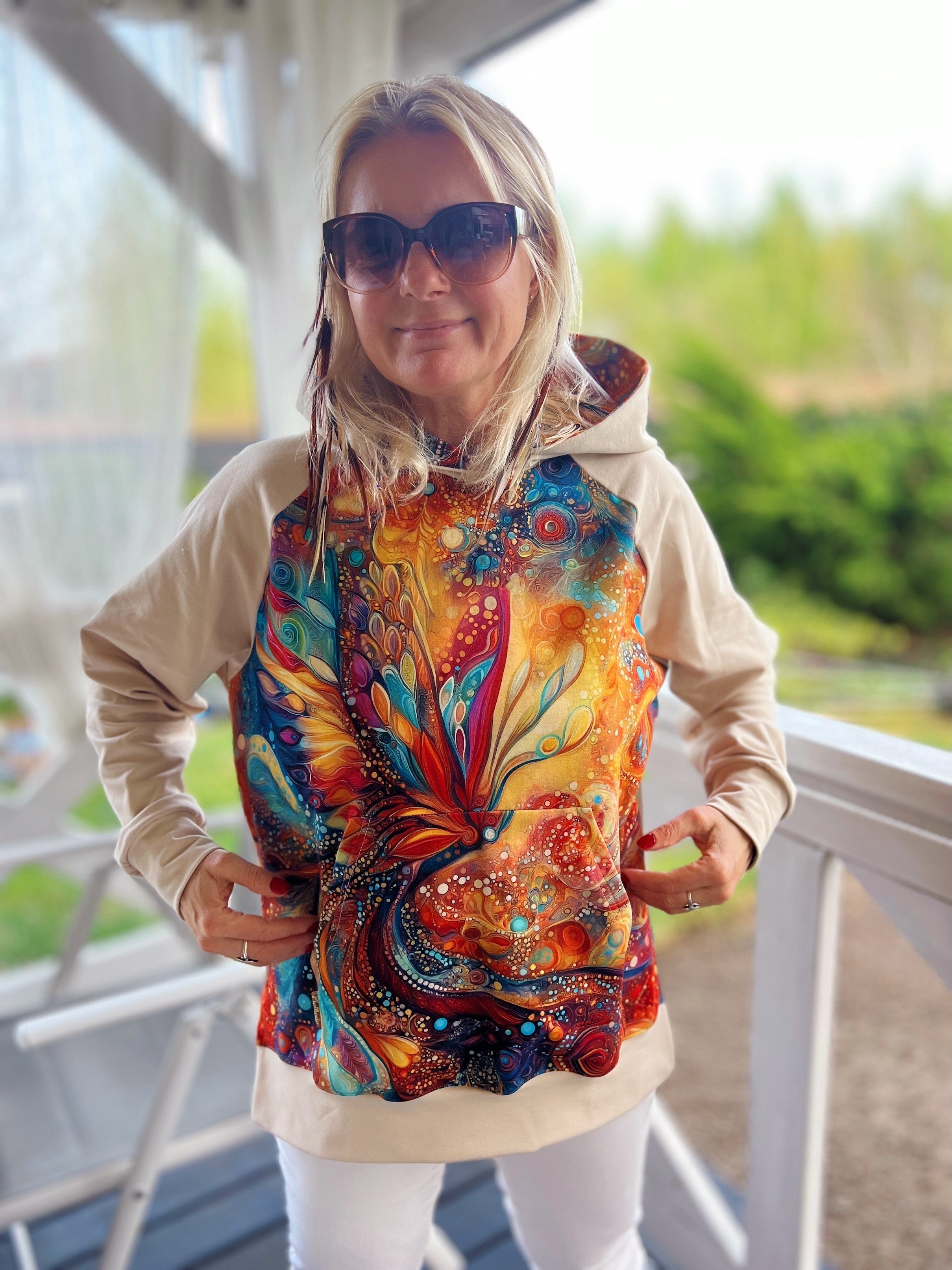 Bluza z Kapturem oversize Fantazja Beż