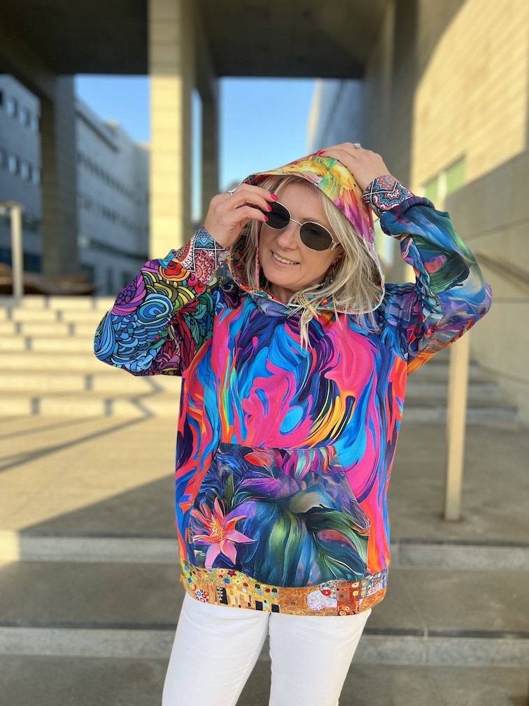 Bluza z Kapturem oversize unikat (11) S/M